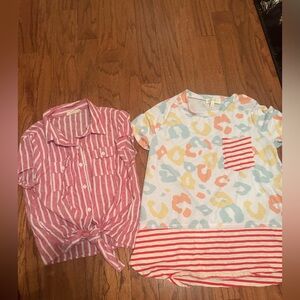Summer Striped and Patterned Short Sleeve Tops